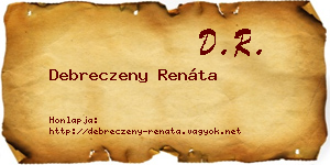 Debreczeny Renáta névjegykártya